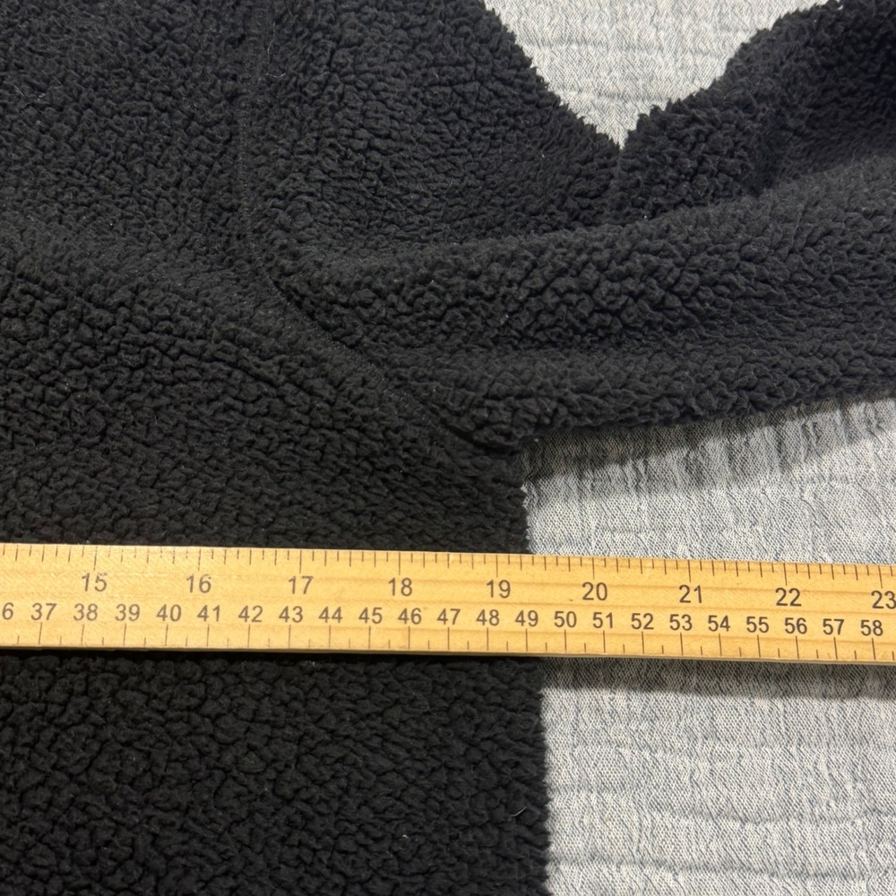 Abercrombie & Fitch Kids 11/12 Deep Pile 1/4 Zip Hoodie Black Sherpa Fleece - Picture 2 of 6